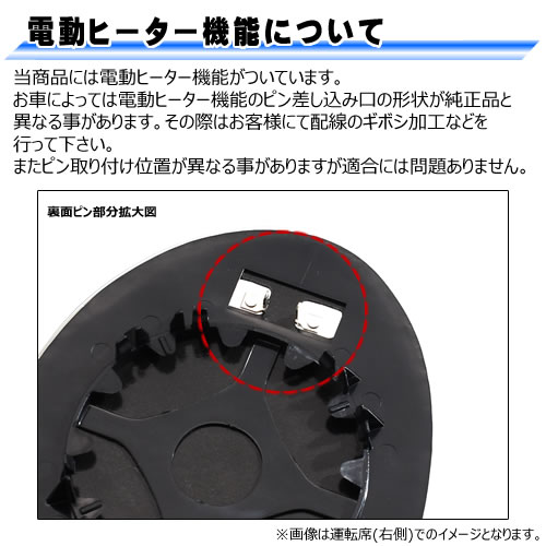 ドアミラー レンズ MINI F54 クラブマン 対応 【ミニ 社外品 助手席側